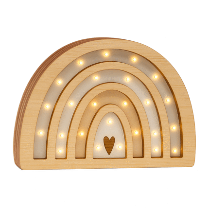 Veladora Arcoíris de Madera | Luz Decorativa Infantil
