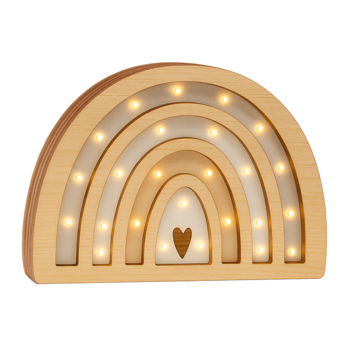Veladora Arcoíris de Madera | Luz Decorativa Infantil - Imagen 1