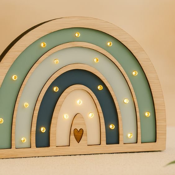 Veladora arcoiris brisa Veladora Arcoíris de Madera | Luz Decorativa Infantil - Imagen 5