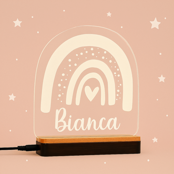 Veladora Acrílica Personalizada | Luz LED con Base de Madera – NUHA Deco - Imagen 2