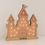 Lámpara Castillo de Princesas – Luz LED en madera personalizada